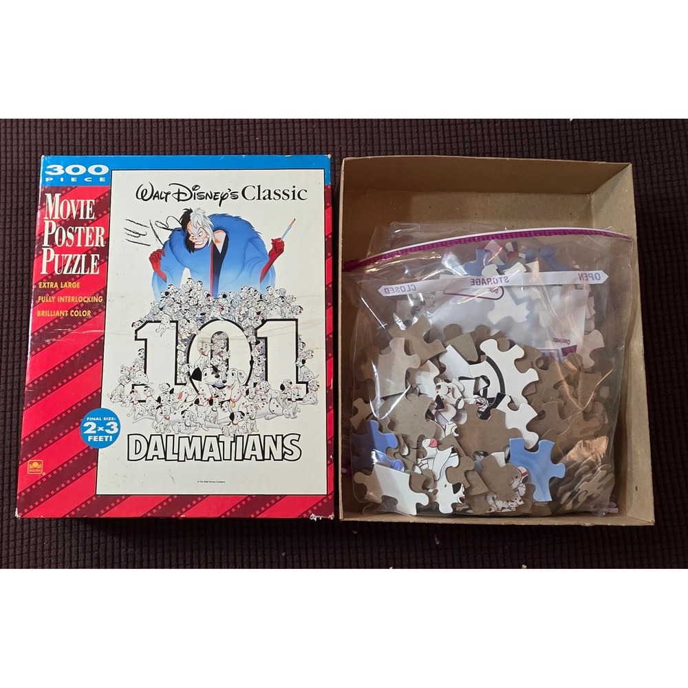 Disney 101 Dalmatians Movie Poster Puzzle 300 Piece Golden Vintage 2x3 Feet